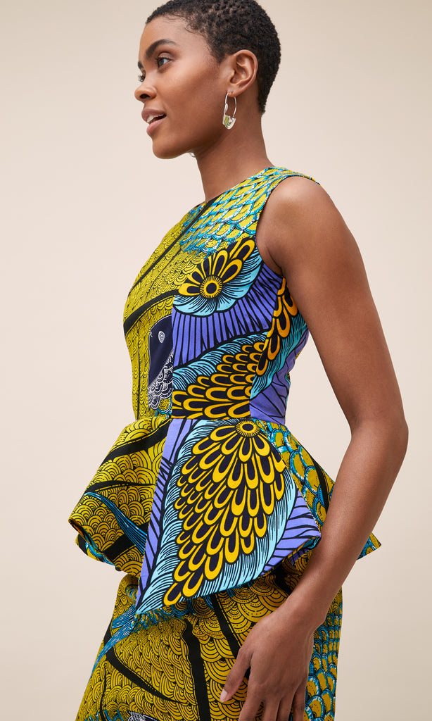 peplum dresses south africa Elegant African Print Peplum Dress for Modern Women